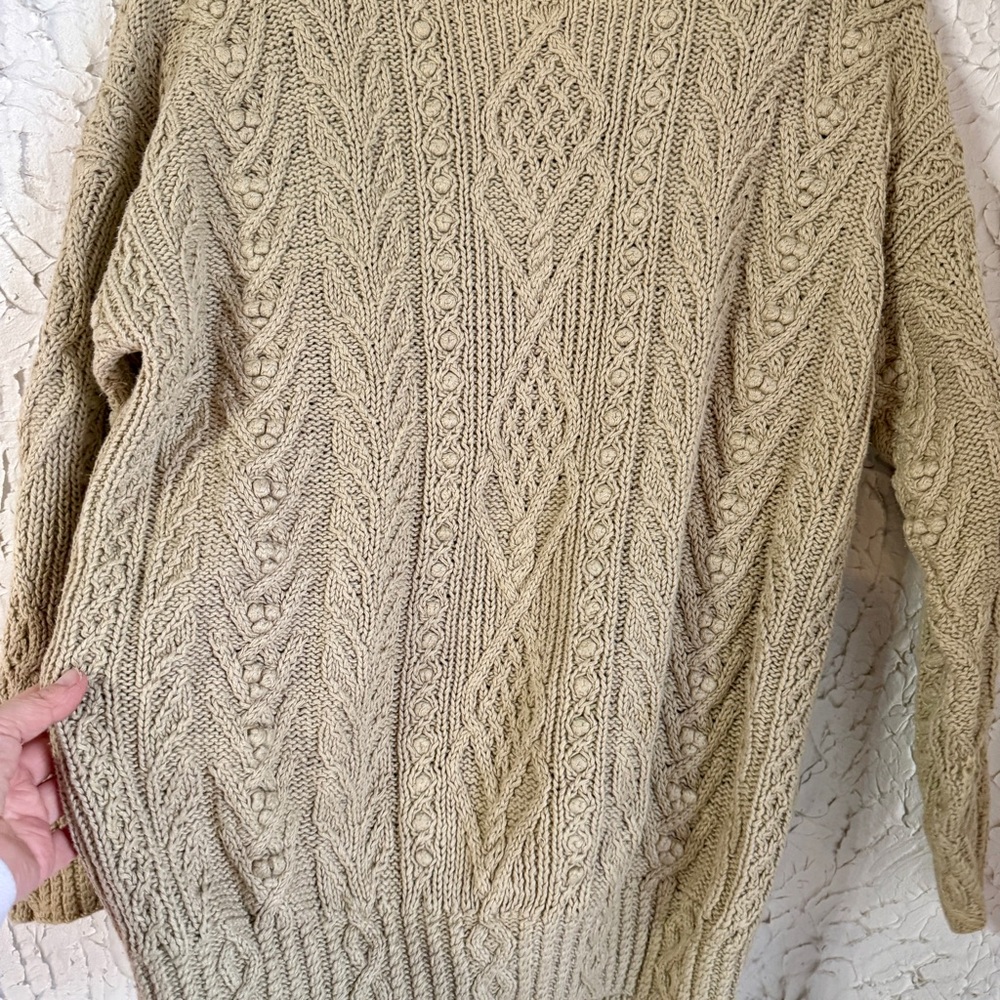 Vintage Express Cable Knit Crewneck Sweater - Beige - Picture 7 of 8
